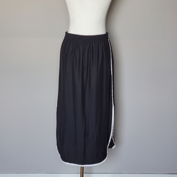 Kate Spade Silk Midi Dolphin Hem Pull On Skirt Black - Picture 8 of 9